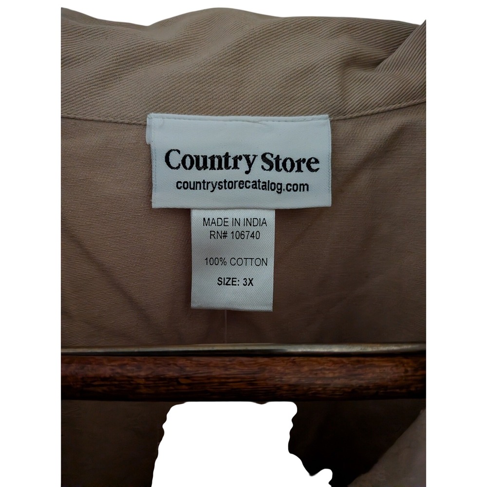 Country Store Womens 3X Tan Cotton Embroidered Floral Denim Top Jacket NIP - Picture 11 of 12